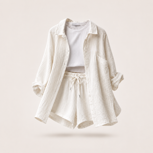 [Bundle Single] Santorini Crinkle Co-Ord Set