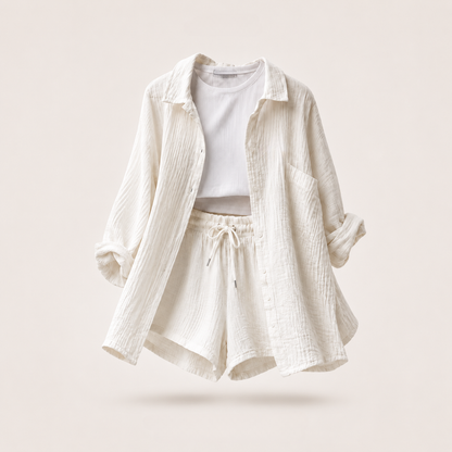 [Bundle Duo] Santorini Crinkle Co-Ord Set