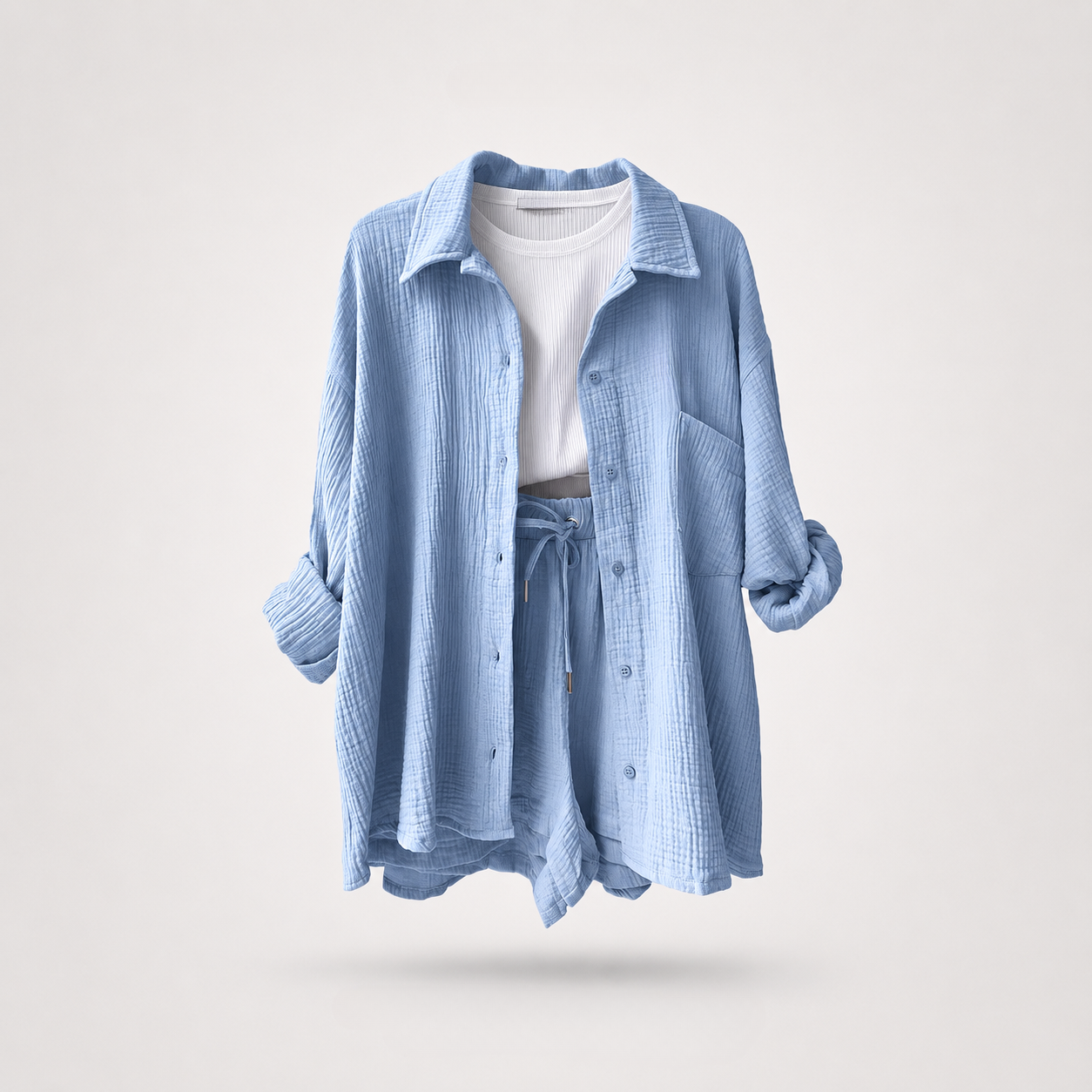 [Bundle Duo] Santorini Crinkle Co-Ord Set